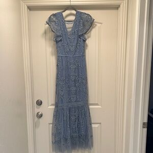 Sundance Blue Lace Formal Dress